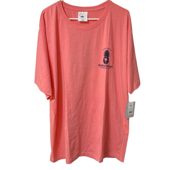 Southern Saltwater Myrtle Beach TShirt Stay Salty 2XL Coral Pineapple Short Slee - Picture 2 of 12
